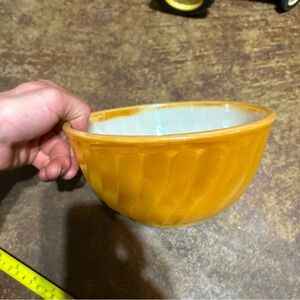 Fire King 8” Peach Luster Swirl Mixing Bowl